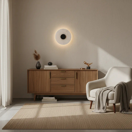 Marmurowy kinkiet Dalinia 1xLED czarny (WL0114-BK) - Yaskr