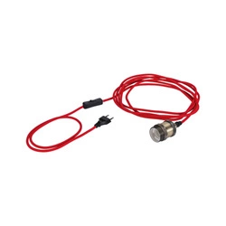 Neordic Eldar lampa industrialna wisząca z włącznikiem max 1x20W E27 Czerwony/Oksydowany metal 230V (PL79770) - PAULMANN