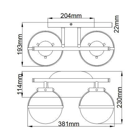 Kinkiet Hollis (HK-HOLLIS2-C-BK-BATH) - Elstead Lighting
