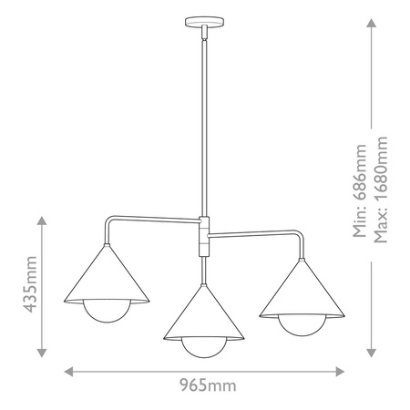 Żyrandol Remyck - 3 źródła światła - Szczotkowane złoto (ALM-REMYCK3-GD) - Elstead Lighting