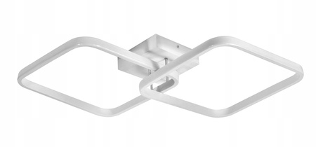 Lampa Dekoracyjna 2 kwadraty 52W Biała + Pilot IMOLA - DomenoLED