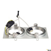 NEW TRIA 2, lampa wpuszczana, dwupunktowa, QPAR111, prostokątna, szczotkowane aluminium, maks. 150W, ze sprężynami zaciskowymi (111382) - SLV