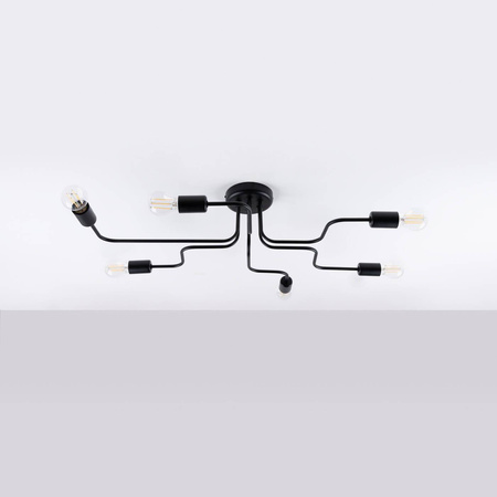 Żyrandol VECTOR 6 czarny (SL.1447) - Sollux Lighting