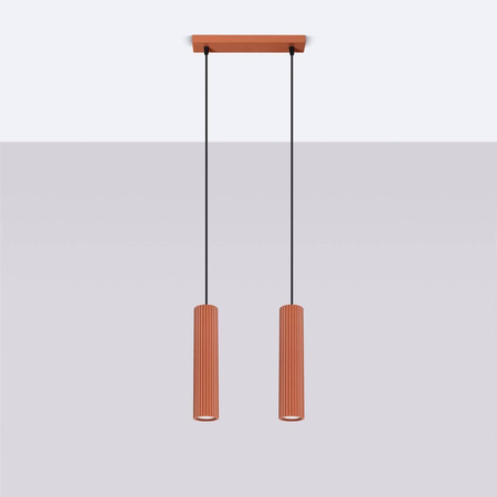 Lampa wisząca KARBON 2 ochra czerwona (SL.1631) - Sollux Lighting