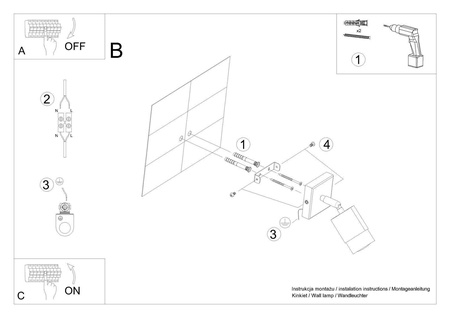 Kinkiet NERO czarny/chrom (SL.1064) - Sollux