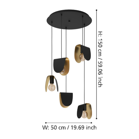 Lampa wisząca SERENARA czarna (390183) - EGLO