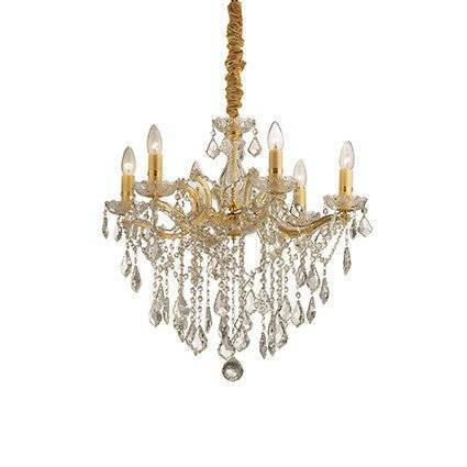 Złoty żyrandol FLORIAN SP6 (35635) Ideal Lux - 6 "świeczek"