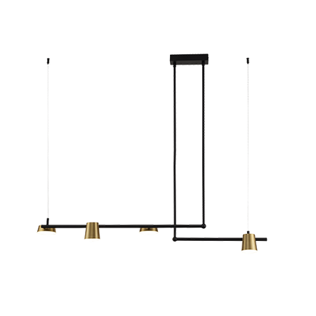 PENDANT LIGHT 28W LED 3000K 220-240V METAL+ACRYLIC SANDY BLACK & BRASS COLOR (2035 Zambelis) - Zambelis