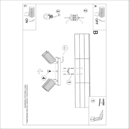 Plafon KARBON 4 czarny (SL.1583) - Sollux Lighting