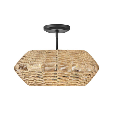 Rattanowa lampa wisząca Luca - 3 źródła światła - karmelowy beż (QN-LUCA-P-S-BK-CAM) - Quintiesse