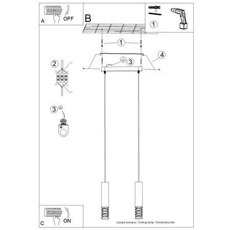 Lampa wisząca LAMI 2 biały (SL.1687) - Sollux Lighting