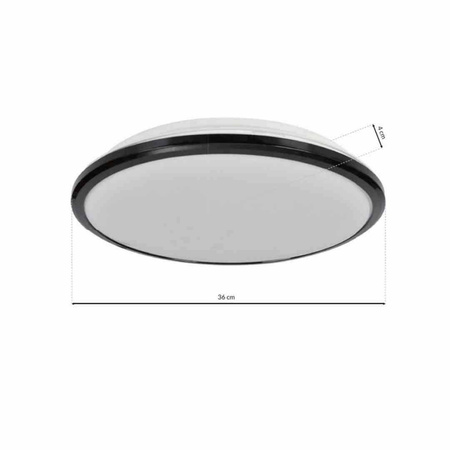 Plafon TERMA BLACK 28W LED IP44 ?360 mm (ML6404) - Milagro