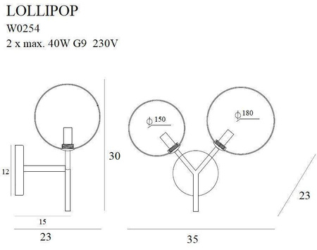 Kinkiet LOLLIPOP (W0254) - Maxlight