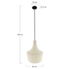 Lampa wisząca Boho bawełniana o wymiarach 46x46x150cm (102393) - DIJK