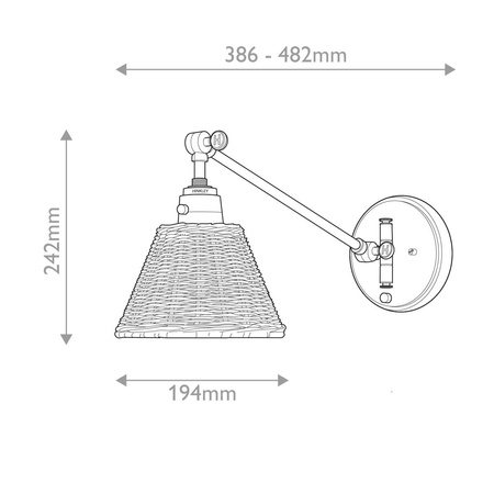 Kinkiet Arti - 1 źródło światła - Klasyczny mosiądz (HK-ARTI-1W-HB-NR) - Elstead Lighting
