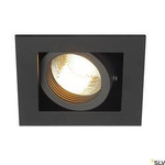 KADUX 1, lampa wpuszczana, jednopunktowa, QPAR51, kwadratowa, czarna matowa, maks. 50W, ze sprężynami zaciskowymi (115510) - SLV
