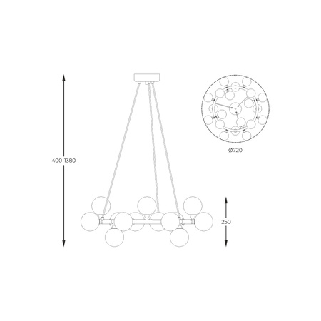 Lampa wisząca BOBO złota (P0462-20C-F7AA) - Zuma Line