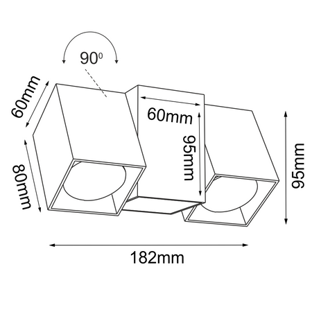 Reflektor Cube 2 - Biały (95 mm)   (2295) - Brosline