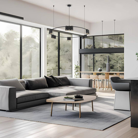 Lampa wisząca (koło) GENESIS BLACK 15xGU10 (ML0376) - Milagro