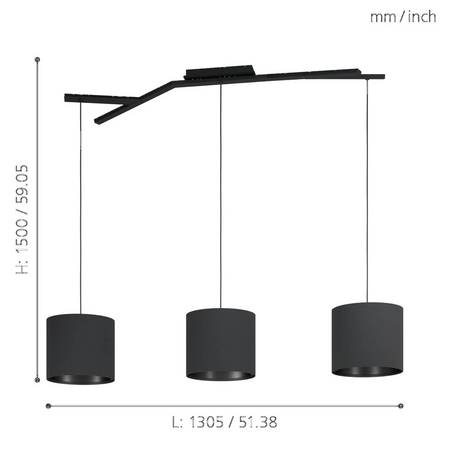 Lampa wisząca BALNARIO czarna (39886) - EGLO
