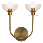 Kinkiet Sylvia - 2 źródła światła - Szczotkowane złoto (ALM-SYLVIA-2WB-BG-CL) - Elstead Lighting
