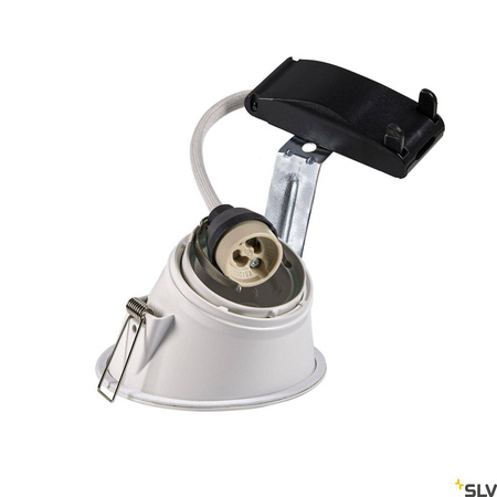 HORN-A, lampa wpuszczana, QPAR51, okrągła, kolor biały matowy, maks. 50W, ze sprężynami zaciskowymi (113151) - SLV