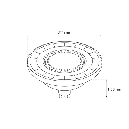 Żarówka LED 6W AR111 GU10 3000K/ Biały (AR8034) - Eko-Light