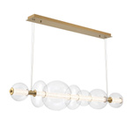Lampa wyspowa Atomo - 7 źródeł światła - Szczotkowane złoto (QN-ATOMO-LP7-BG) - Quintiesse
