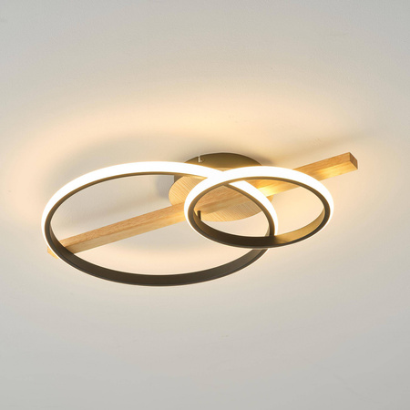 Lampa sufitowa ALMERIA czarna-drewno (MX3913-2-3BWLT) - Zuma Line