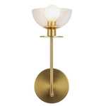 Kinkiet Sylvia - 1 źródło światła - Szczotkowane złoto (ALM-SYLVIA-1WB-BG-CL) - Elstead Lighting