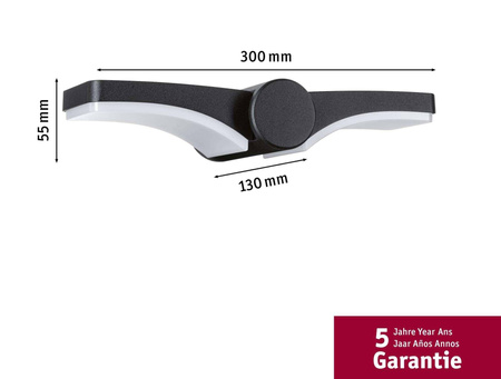 Oprawa elewacyjna PEKANA LED 2X6W 3000K 2X480lm IP44 230V antracyt aluminium (PL94766) - PAULMANN