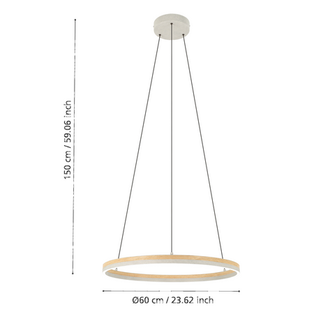 Lampa wisząca CADINARO szara (39896) - EGLO