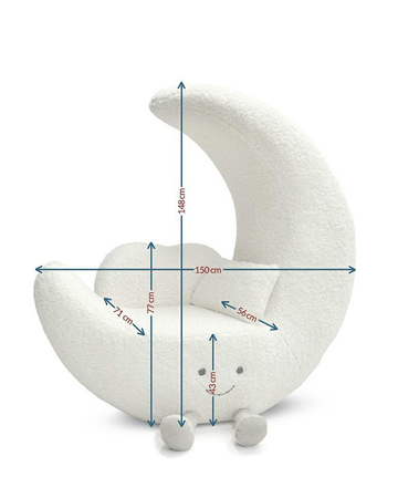 Fotel dziecięcy MOON biały (KH1501100349) - King Home