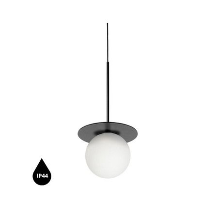 BORRA B czarna sufitowa lampa wisząca z podwyższoną szczelnością IP44 (BRB122PS0) - Ummo