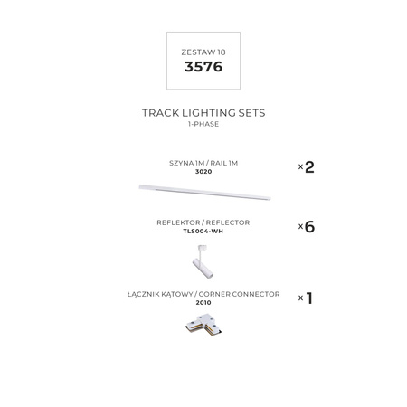 ZESTAW 18 SZYNOPRZEWODY WHITE JEDNOOBWODOWY (3576) - Zuma Line