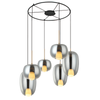 PENDANT LIGHT 6XG9 SMOKED GLASS -GOLD MATT (22147 Zambelis) - Zambelis