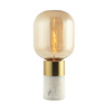 TABLE LAMP E14 MAX 25W GLASS AMBER -BRASS - WHITE COLOR ON OFF SWITCH (20253 Zambelis) - Zambelis