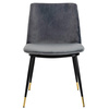 Krzesło DIEGO ciemny szary - welur, podstawa czarno złota (KH1201100122.DKGREY) - King Home
