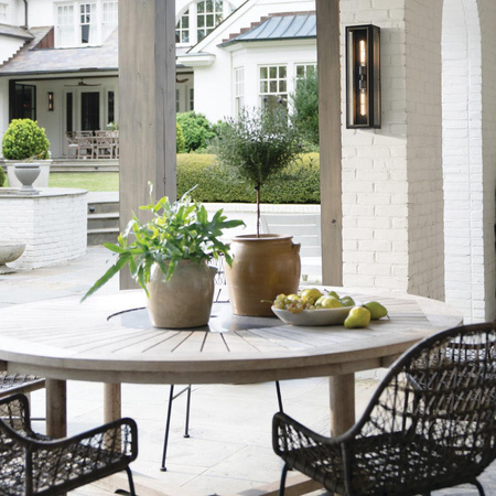 Latarnia naścienna Shaw - 2 źródła światła - Czarny, oksydowany brąz (QN-SHAW-2M-BK) - Quintiesse