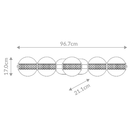 Kinkiet Atomo - 5 źródeł światła - Polerowany chrom (QN-ATOMO-5W-PC) - Quintiesse