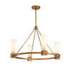 Żyrandol Kristy - 4 źródła światła - Przecierane złoto (KRISTY4-DG-OPAL) - Elstead Lighting