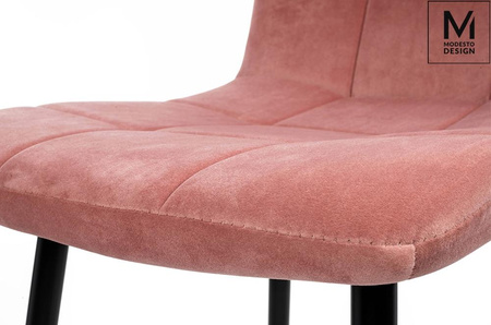 MODESTO krzesło CARLO pudrowy róż - welur, metal (J-06.LIGHT.PINK) - Modesto Design