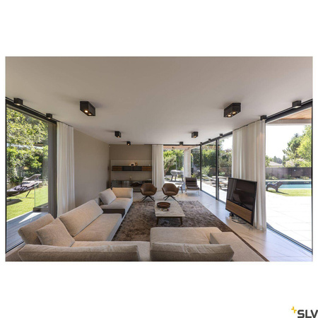 KARDAMOD, lampa sufitowa, dwupunktowa, QPAR111, prostokątna, czarny mat, maks. 150W (117110) - SLV