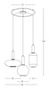 PENDANT 3XE27 METALGLASS SANDY BLACK GOLD MATT (22150 Zambelis) - Zambelis