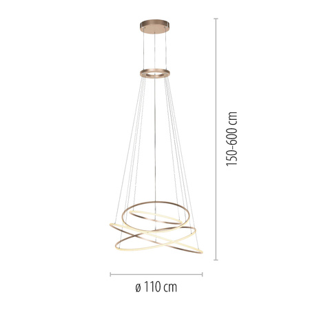 PURE E-FLYING RINGS LAMPA WISZĄCA BRĄZOWA (2566-97) - Paul Neuhaus