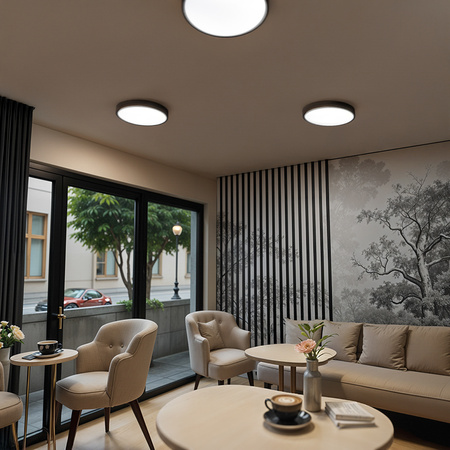 Plafon Natynkowy LED 40cm Okrągły BB01 40W 4000K Czarny - DomenoLED