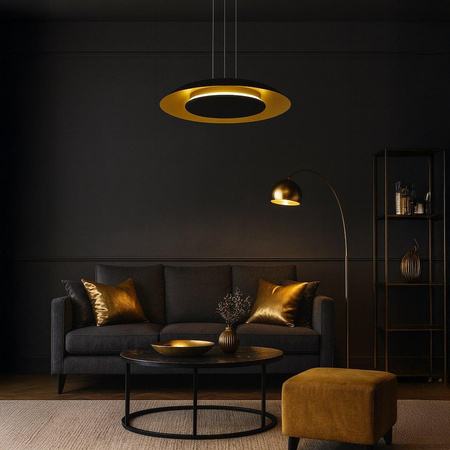 Lampa wisząca Piattino Czarny Złoty 30W LED 3000K-4000k-6000K (ML1815) - Milagro