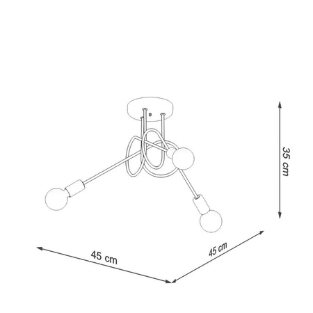 Żyrandol SUPEŁ 3 złoty połysk (SL.1437) - Sollux Lighting