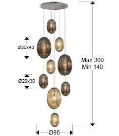Ovila lampa wisząca 9L (752367) - Schuller
