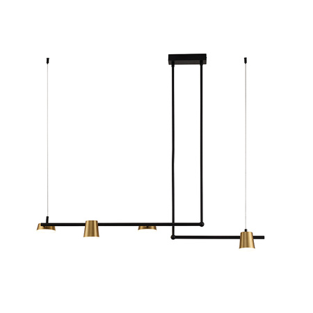 PENDANT LIGHT 28W LED 3000K 220-240V METAL+ACRYLIC SANDY BLACK & BRASS COLOR (2035 Zambelis) - Zambelis